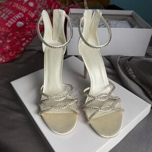 Juicy Couture Cream Rhinestone Heels